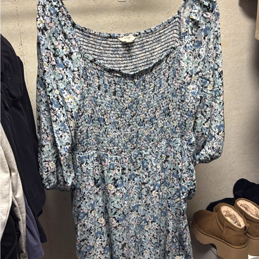 Terra & Sky Blue Floral Blouse